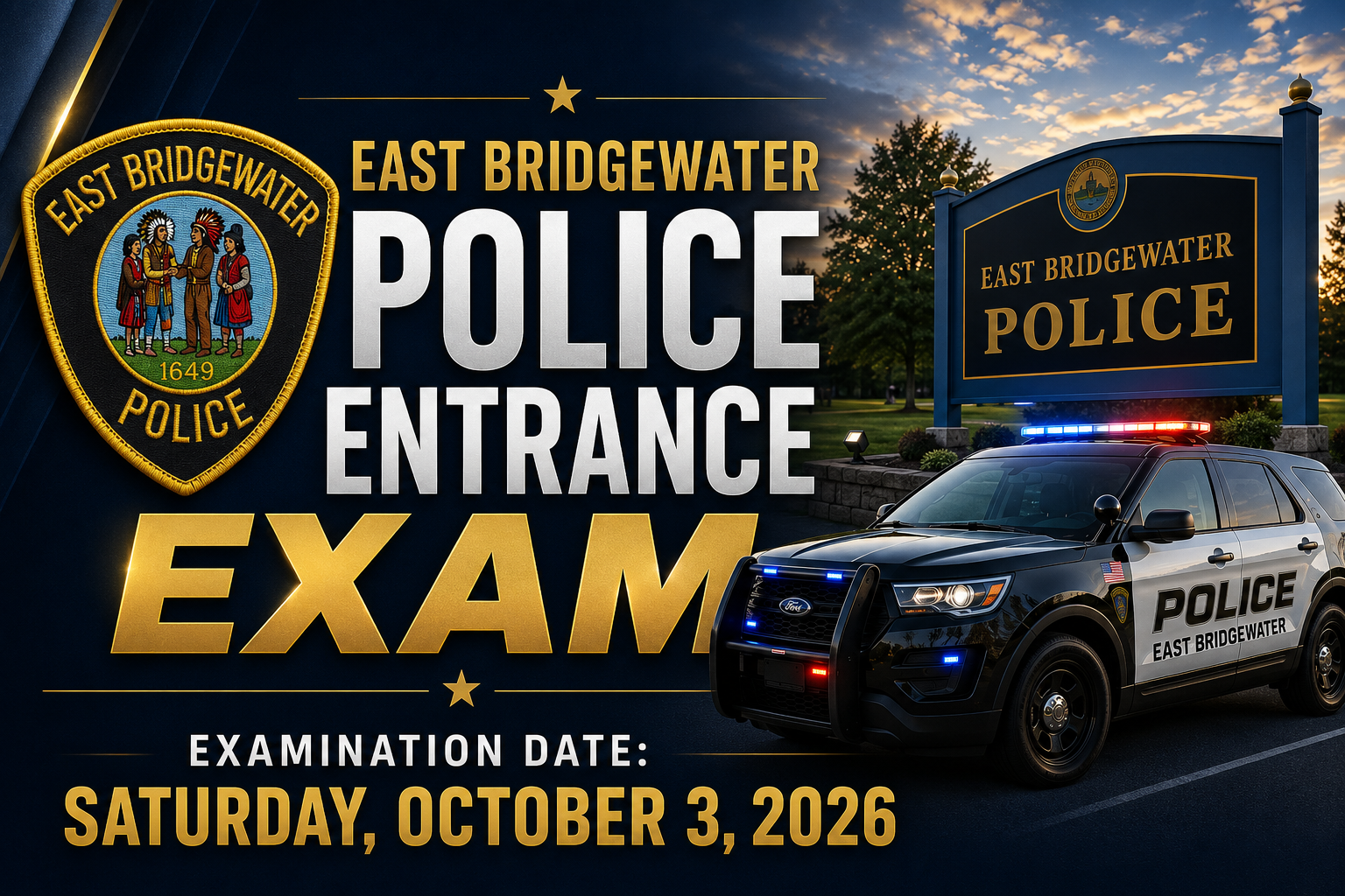 East Bridgewater PD Entrance Exam - October 3, 2026