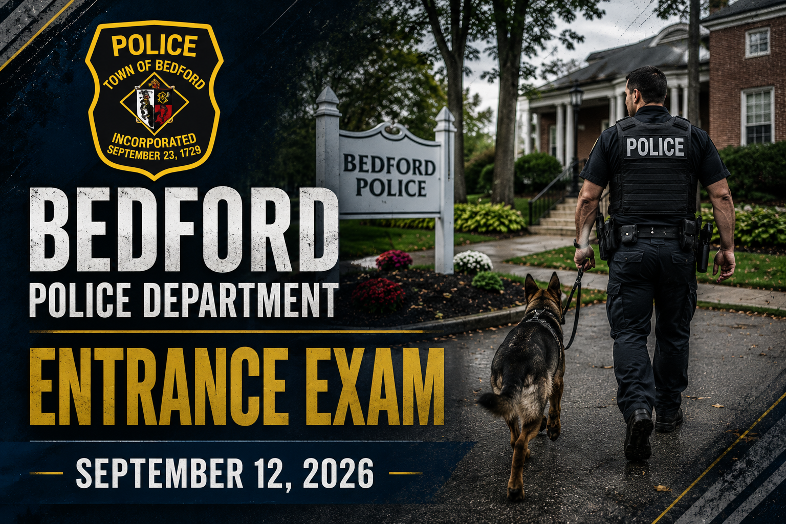 Bedford Police Department Entrance Exam September 12, 2026